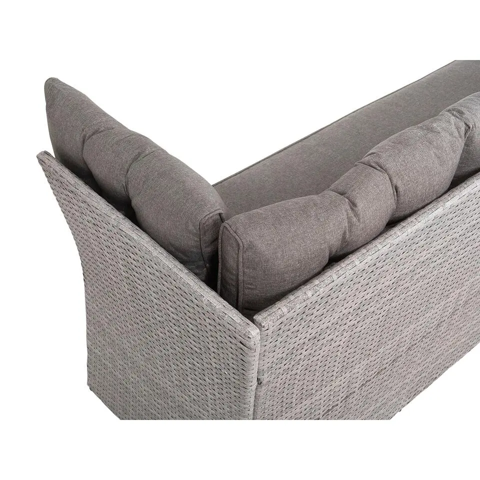 VITERBO - Loungeset voor 8 - Grijs - PE rotan