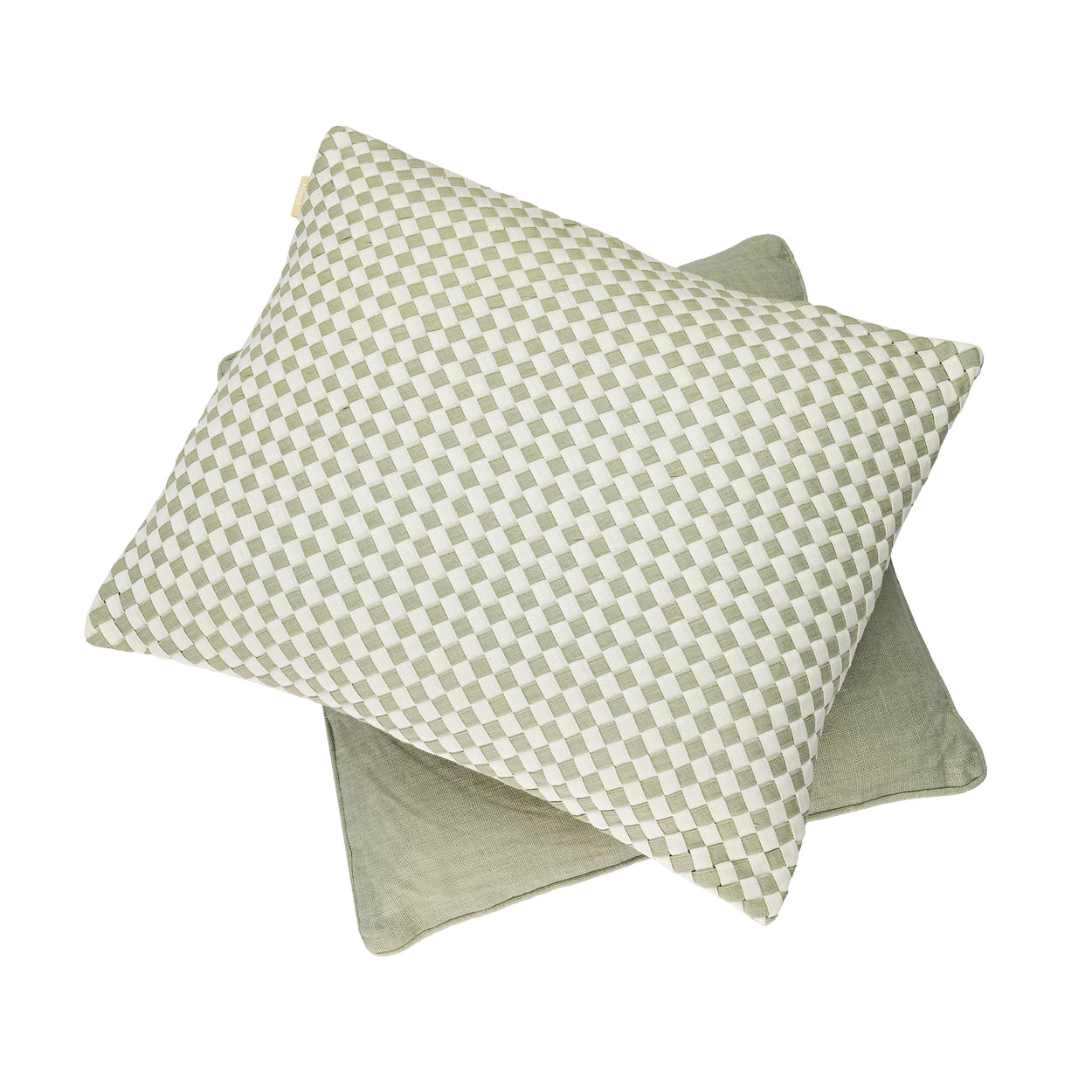 Kussen linnen Woven Dewgreen/offwhite
