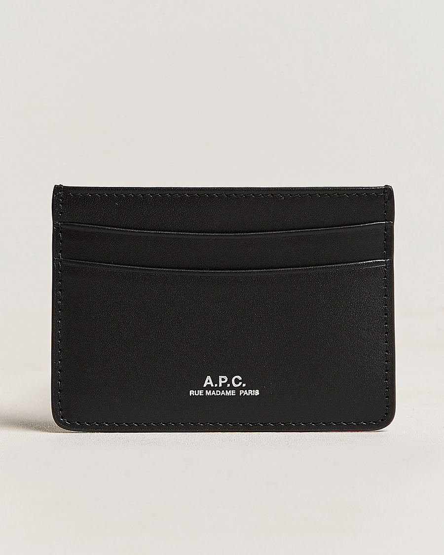 A.P.C. Calf Leather Card Holder Black