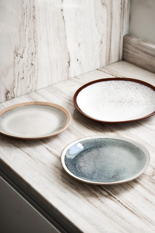 HKliving 70's Ceramic ontbijtbord Ø22 set van 2 mist