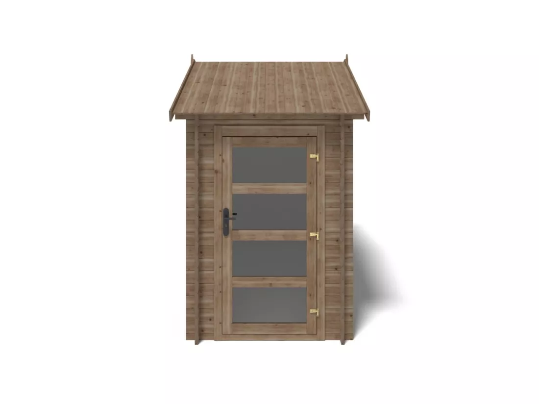 Abri de jardin en bois - 4,50m2 - 1,50x3m - Traité - Ep. 28mm - Couleur: marron - DOM673 - ALTANKA