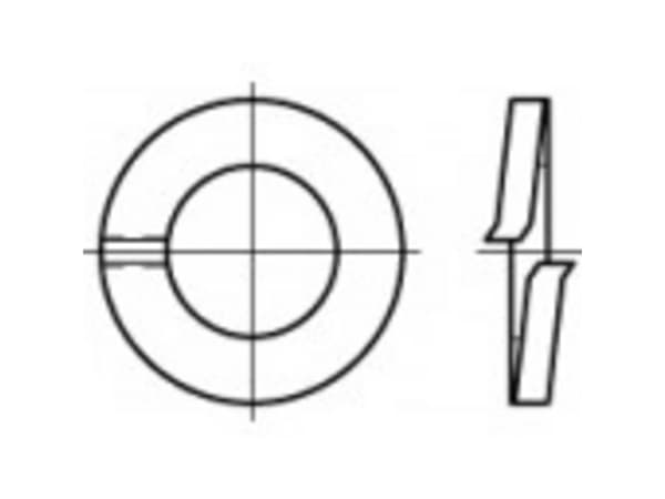 TOOLCRAFT 105601 Fjederring Indvendig diameter: 8.1 mm DIN 127 Fjederstål 100 stk