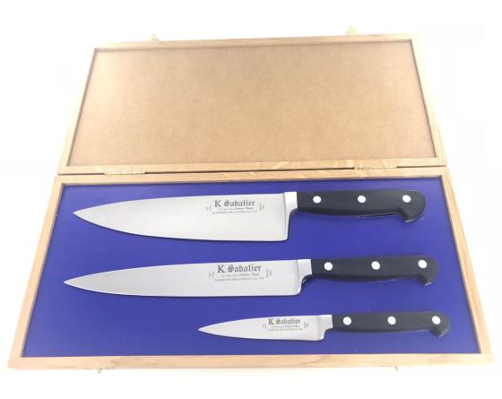 Proxus - Coffret Chêne - Cuisine 21 cm - Trancharlard 21 cm - Office 8 cm Couteaux de cuisine professionnel