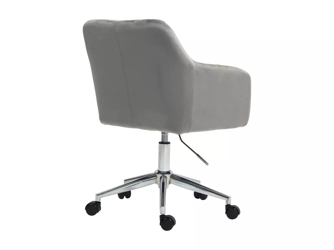 Chaise de bureau SVITA OLIVER, réglable en hauteur, revêtement en velours gris