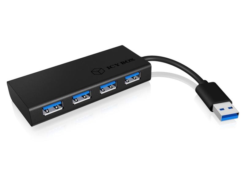 ICY BOX USB-Hub IB-AC6104-B USB-3.0-Hub mit vier Ports
