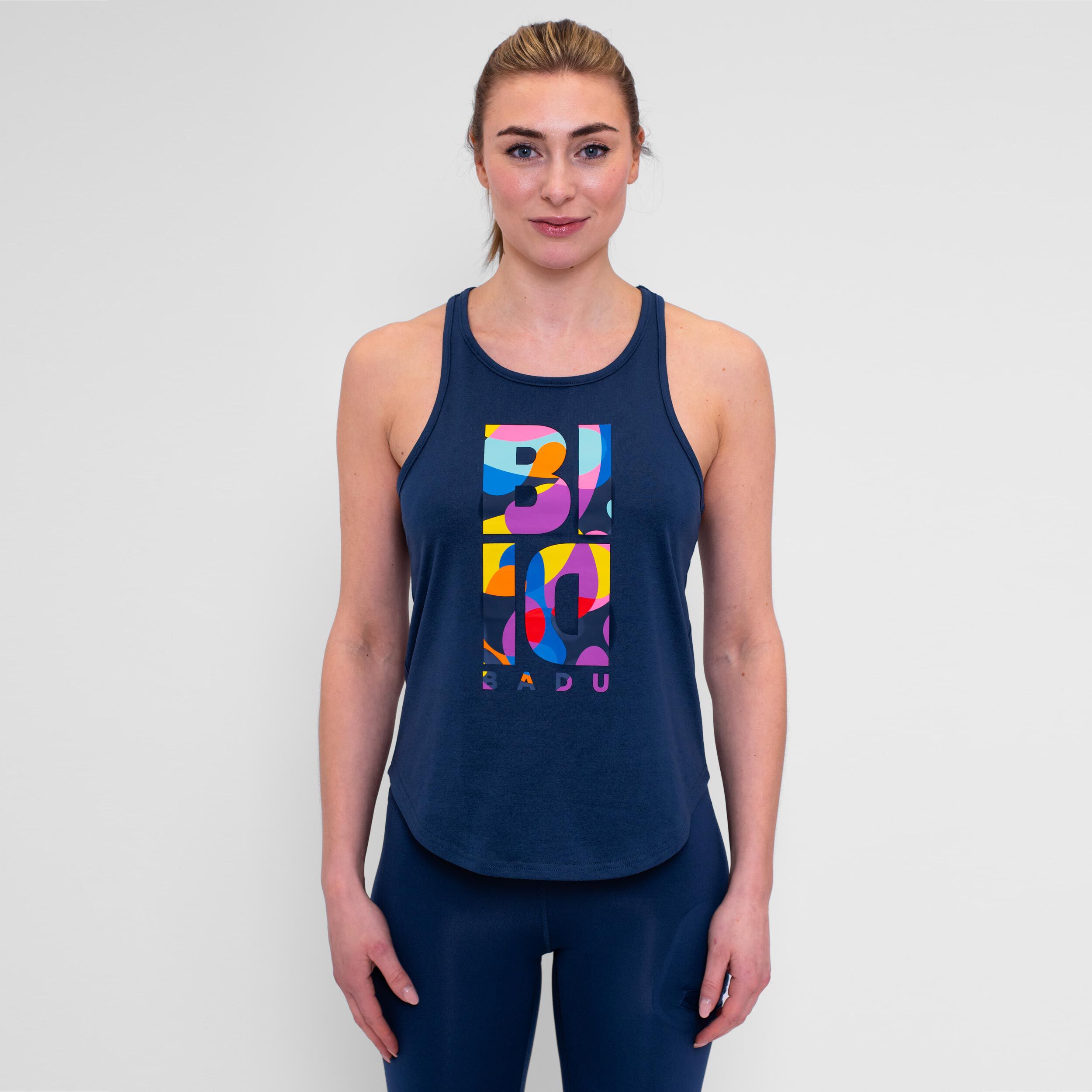 BIDI BADU Twiggy Chill Débardeur Tank Top Femmes - Bleu Foncé , Multicouleur