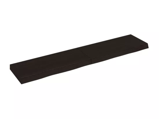 Comptoir de salle de bain marron foncé bois massif traité