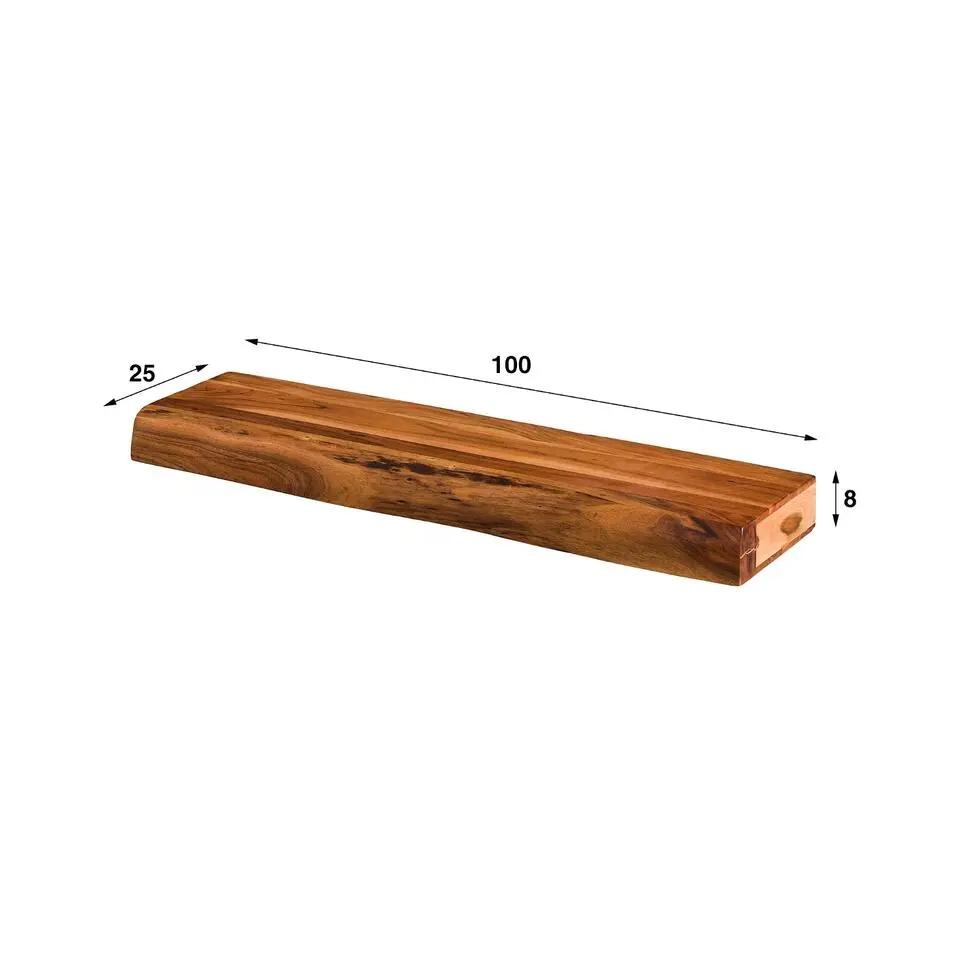 Wandplank Acaciahout 100cm - 100x25x8cm - Plank Tree