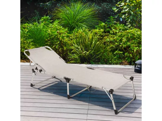 Chaise longue pliante en aluminium pour la plage San Vito Lo Capo