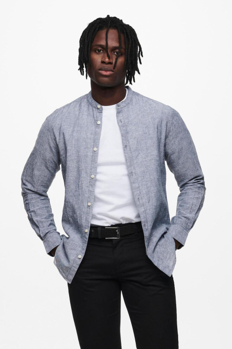 Only & Sons blauwe heren overhemd