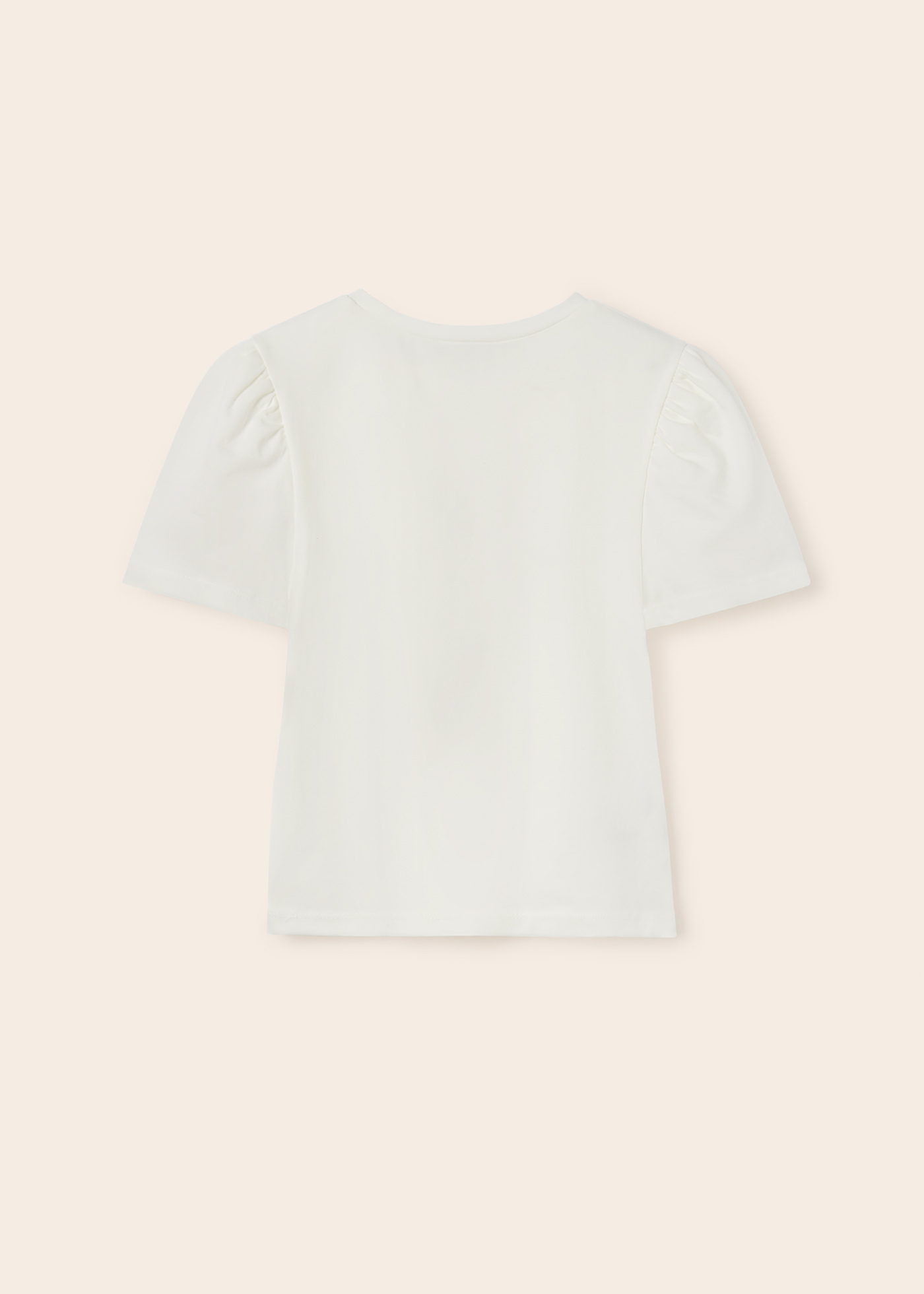 Camiseta de manga curta para meninas, feita de algodão sustentável.
