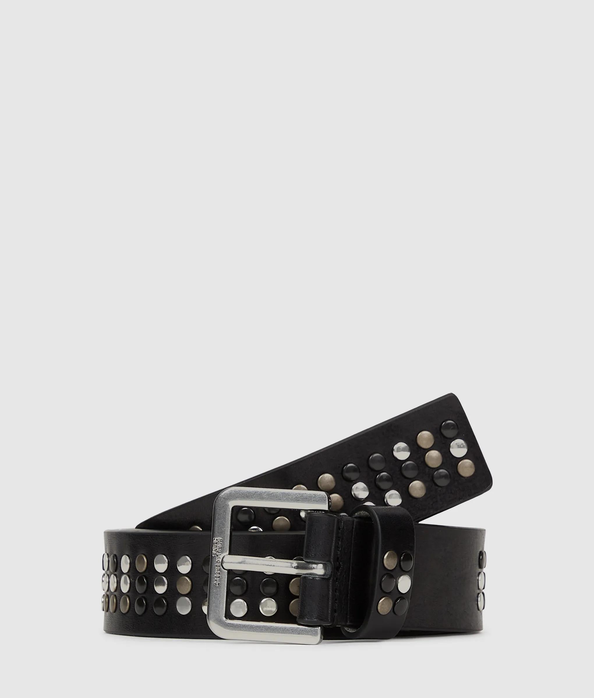 Leren riem met studs