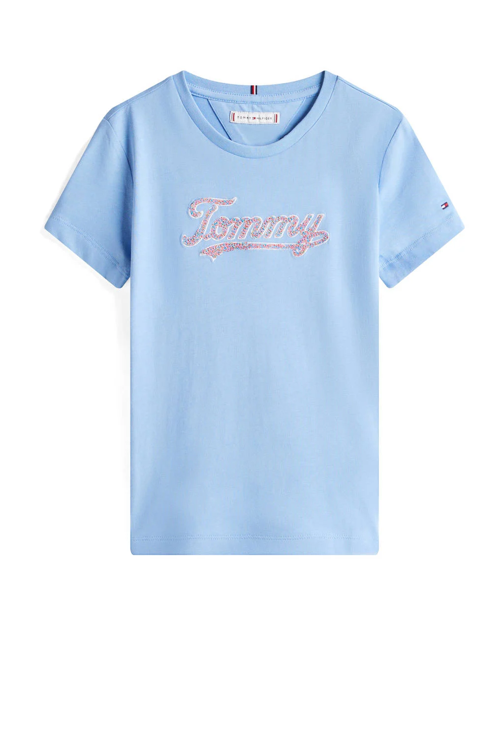 Tommy Hilfiger T-shirt lichtblauw met pailletten