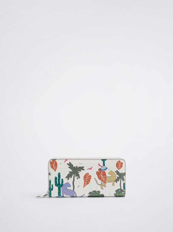 Carteira estampada - Branco-creme