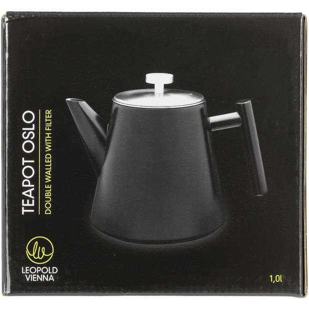 Leopold Vienna Theepot Oslo zwart - 1 liter