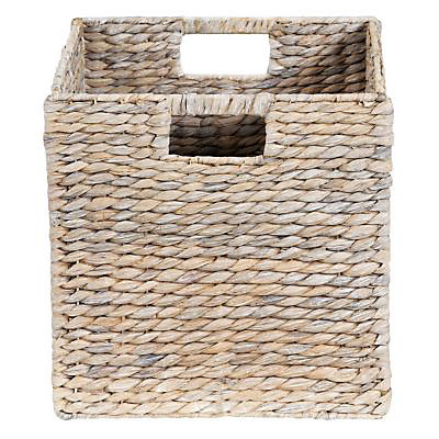 Boîte de rangement carrée en fibre naturelle Mixxit coloris gris