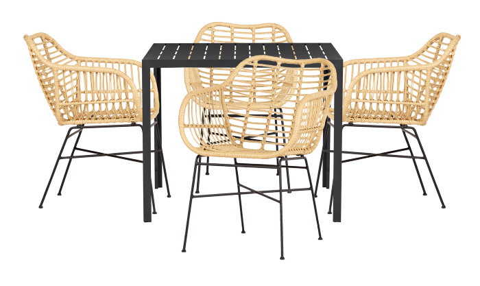 Havebord Havanna 90x90 cm i aluminium og nonwood - Sunlife