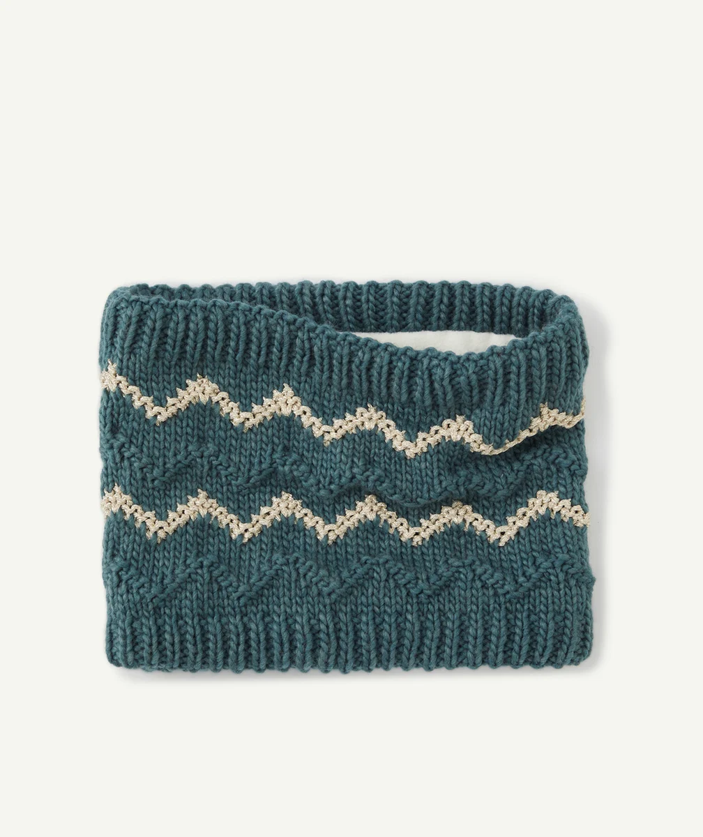 SNOOD FILLE EN FIBRES RECYCLÉES BLEU CANARD ET BRILLANT