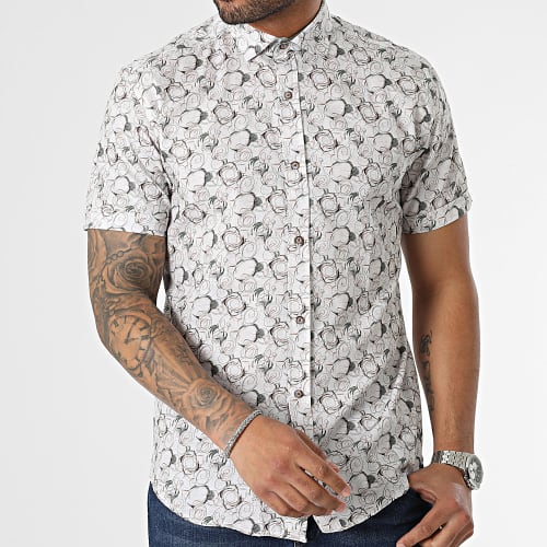 Chemise Manches Courtes Beige Chiné