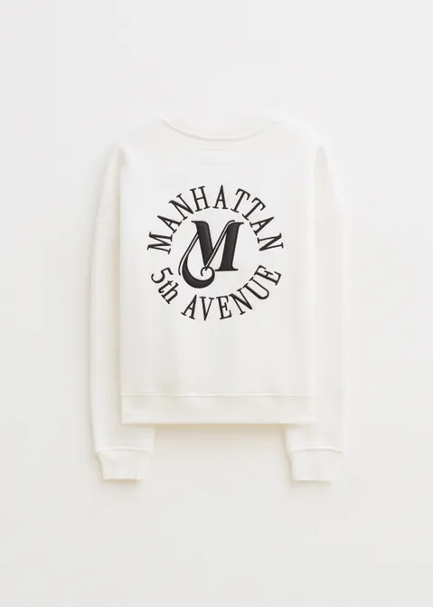 Crewneck sweater Manhattan off-white (WIT.O)
