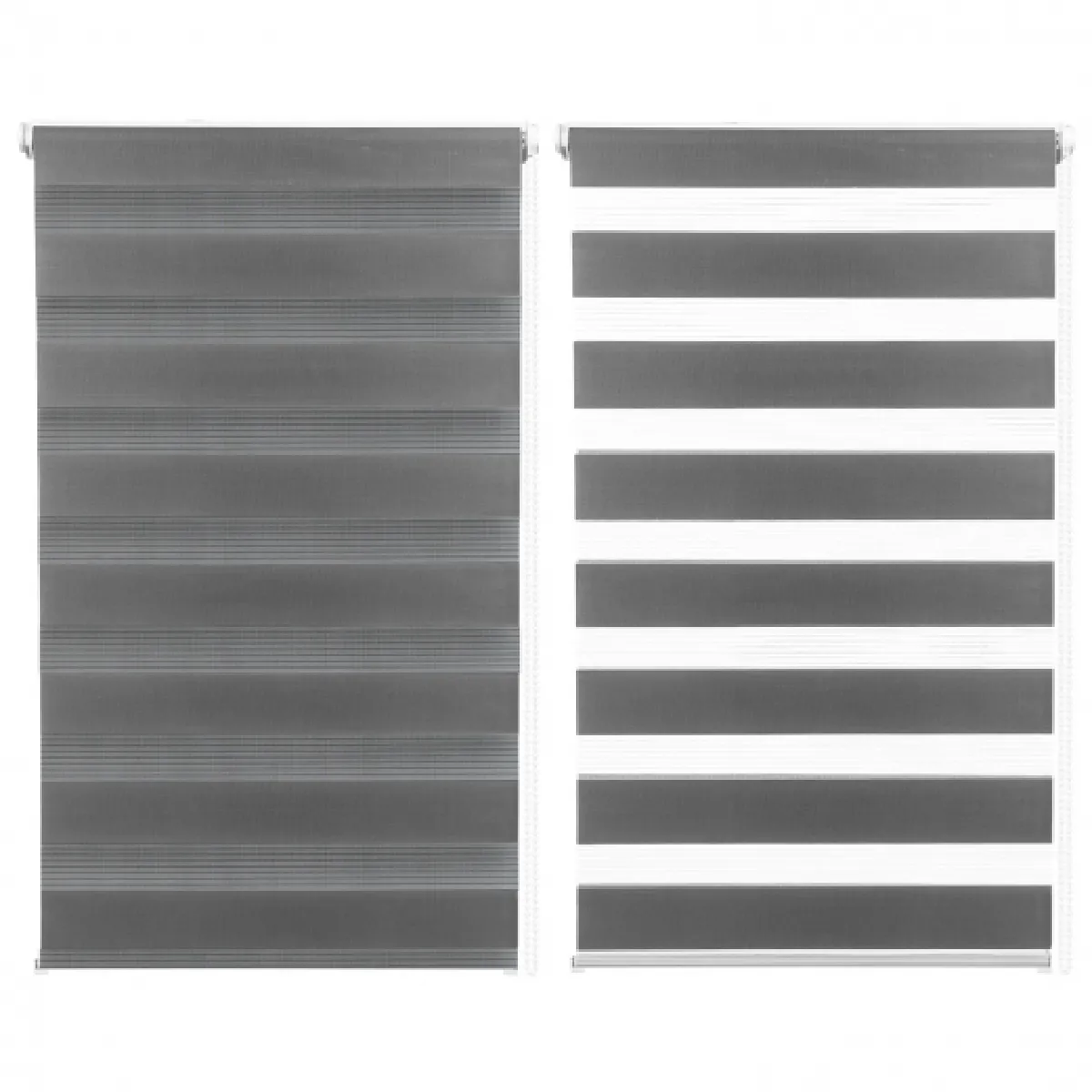 Idmarket Market Lot de 2 stores zébrés jour nuit 45 x 170 cm Gris