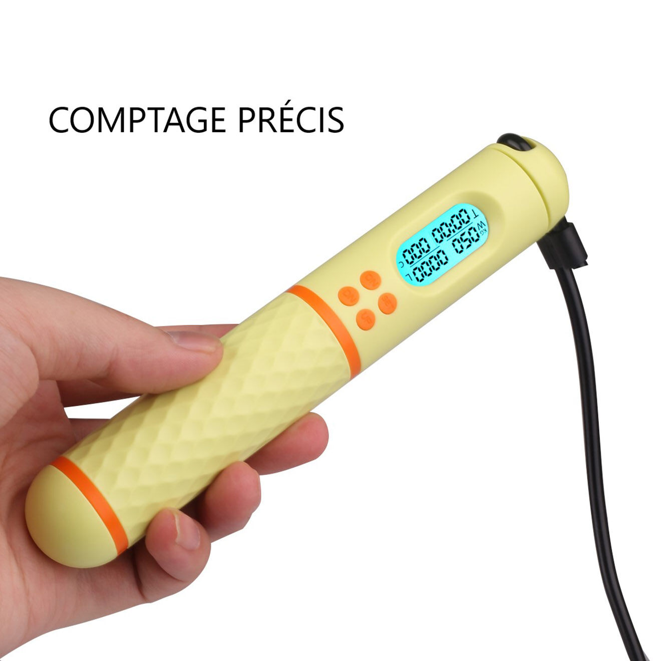 Onamaste Corde à sauter Sans Fil Digital jaune
