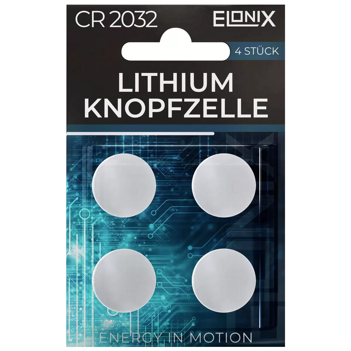 Batterie Lithium 4er Pack Elonix CR2032