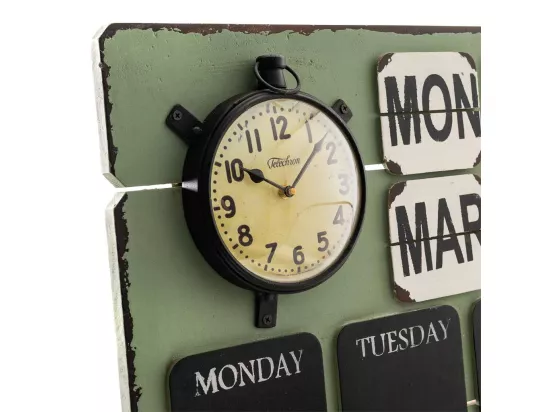 Tableau calendrier vert 70x70x7h