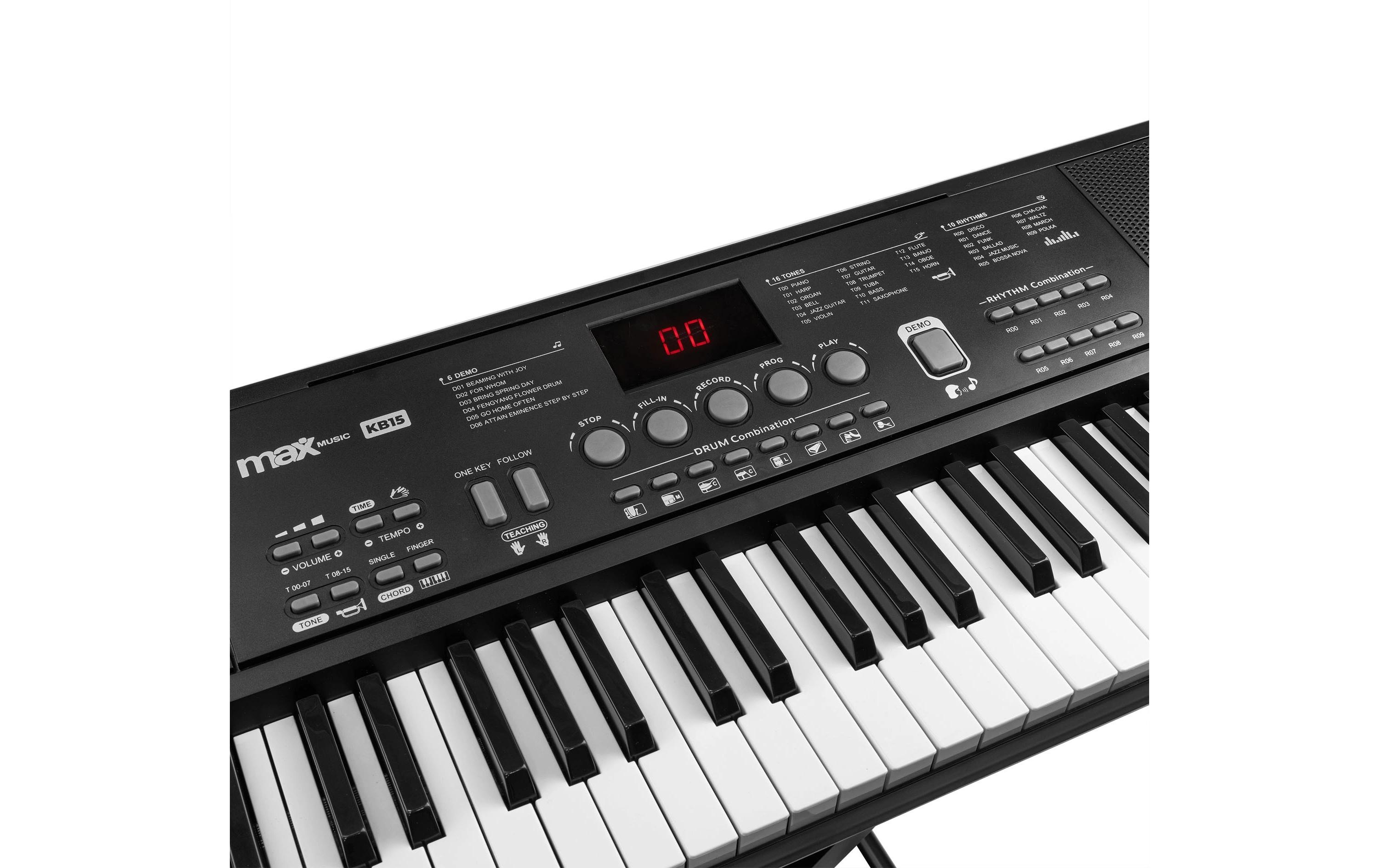 Keyboard KB15Elektronisches Keyboard mit 61 Tasten und Duo-Lautsprechersystem