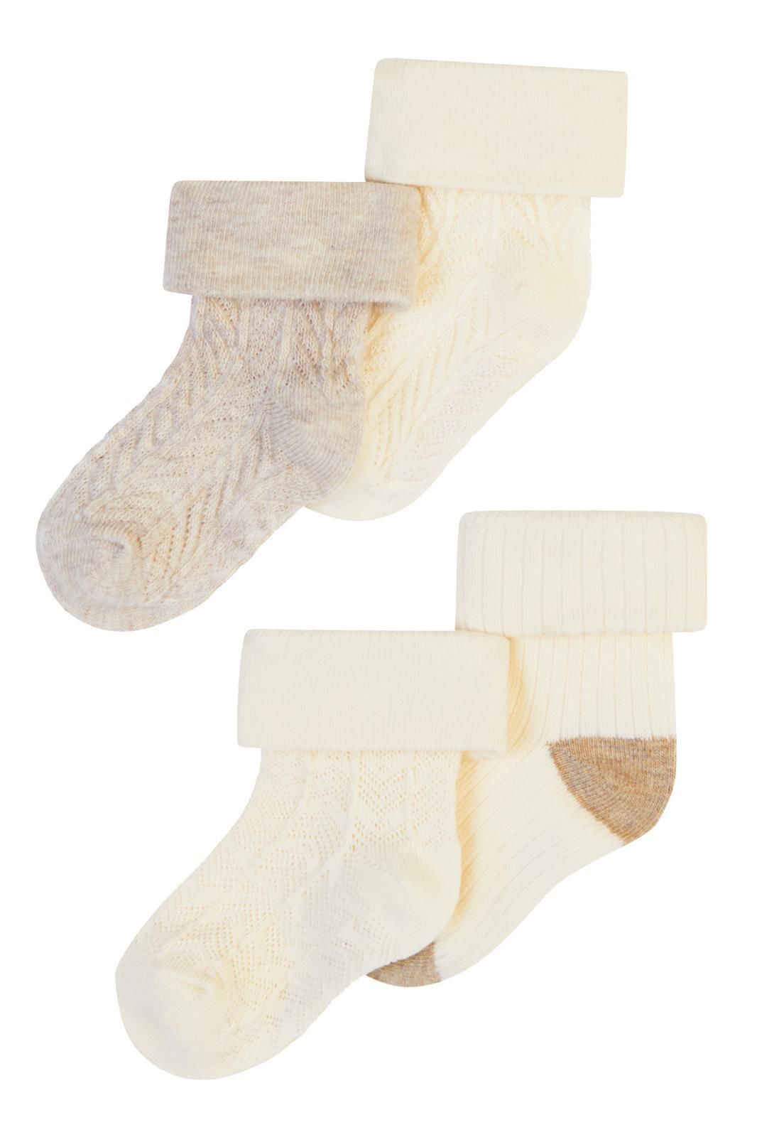 Noppies Newborn Sokken (4 paar) - Oatmeal Melange