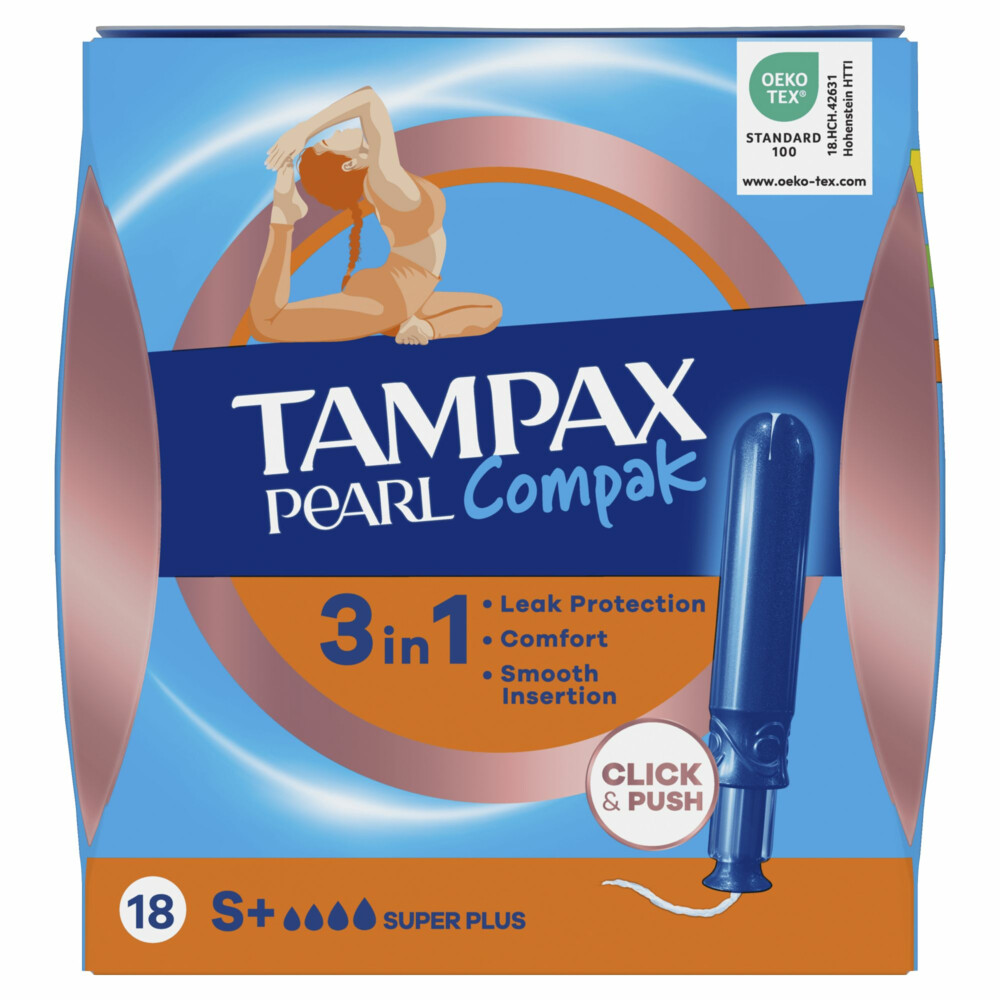 Tampax Pearl Compak Super Plus Tampons met Inbrenghuls18 stuks
