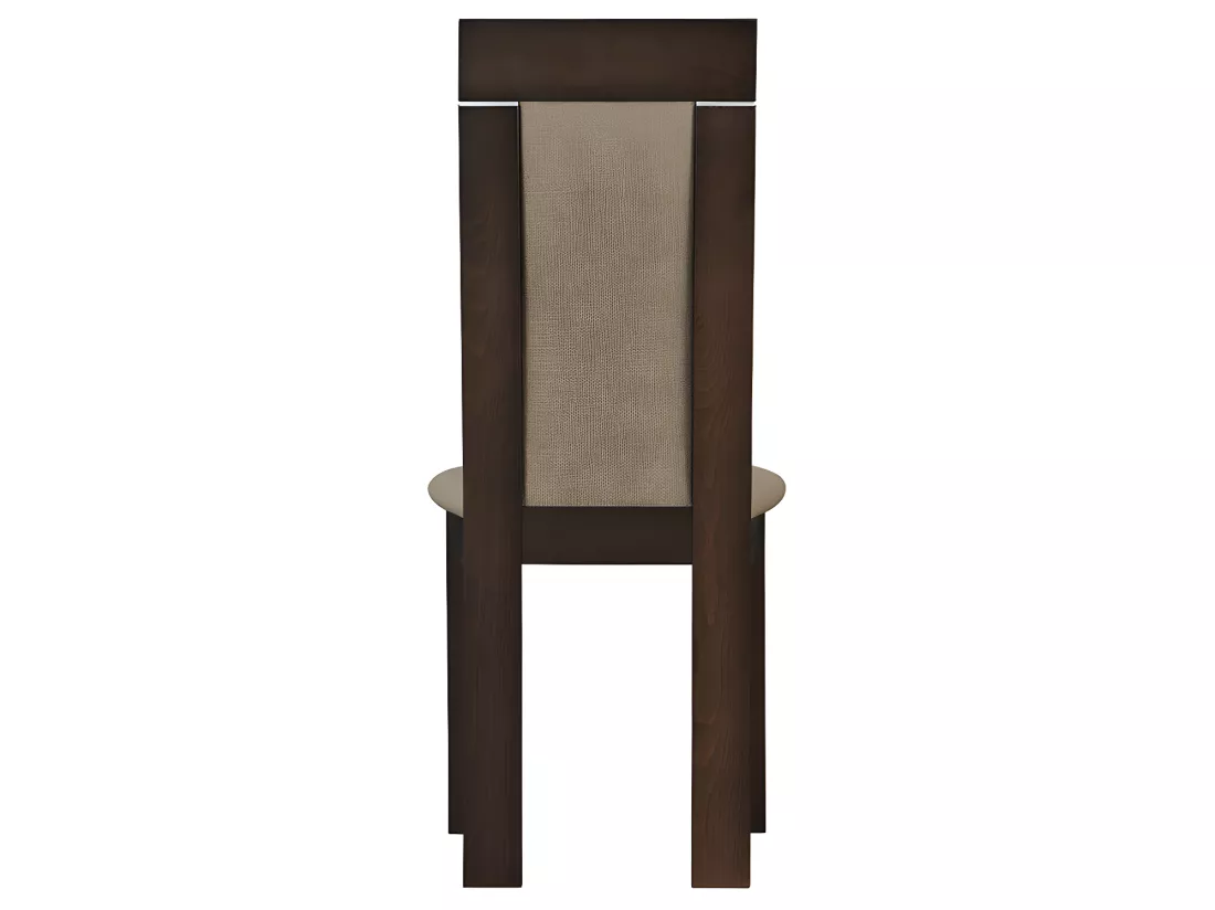 Lot de 6 chaises BELINDA - Hêtre et tissu - Coloris : Noyer et Beige