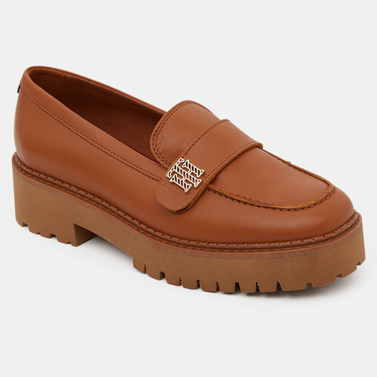 Tommy Hilfiger Mocassins en Cuir Chunky Loafer marron