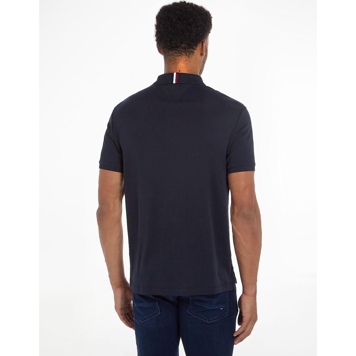TOMMY HILFIGER<br>Camisa polo reta com logotipo bordado