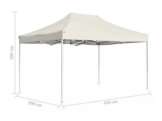 Tente de réception pliable Aluminium 4,5x3 m Crème