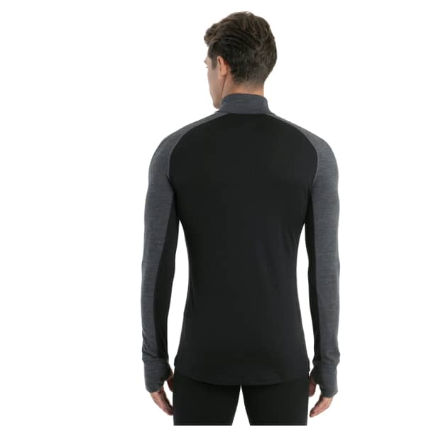 T-shirt thermique ICEBREAKER M ZONEKNIT 200 LS HALF ZIP JET H/BLK/M/CB
