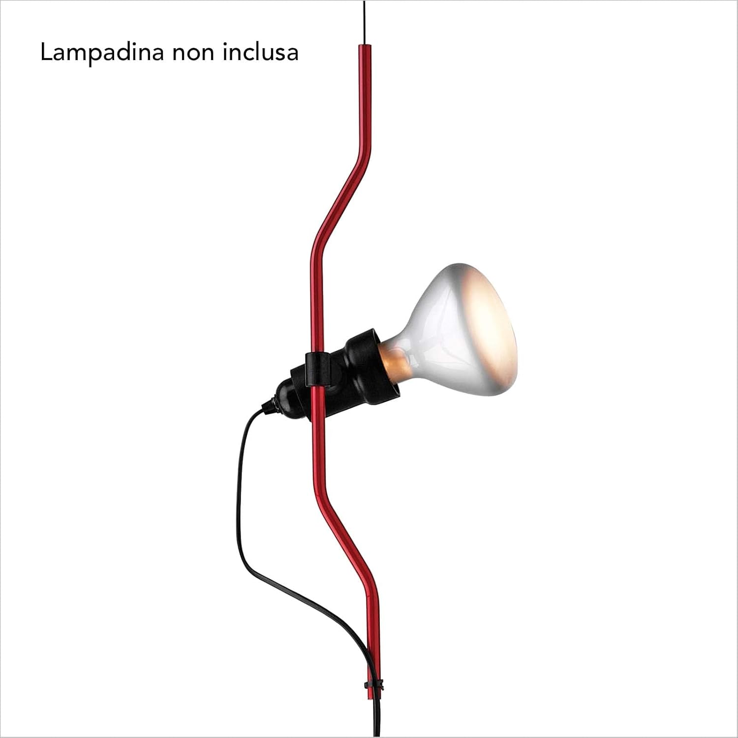 Flos Parentesi Dimmer, Dimmbare Hängelampe mit Direkter Beleuchtung, Lampe mit Design von A. Castiglioni und P. Manzù, Lampe für den Innenbereich mit 4000 mm Kabel, 220-250 V, 150 W, Farbe Rot