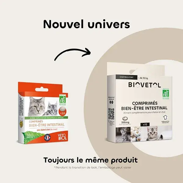 Biovetol - Comprimés Bien-être Intestinal Chat / chaton Bio - x10