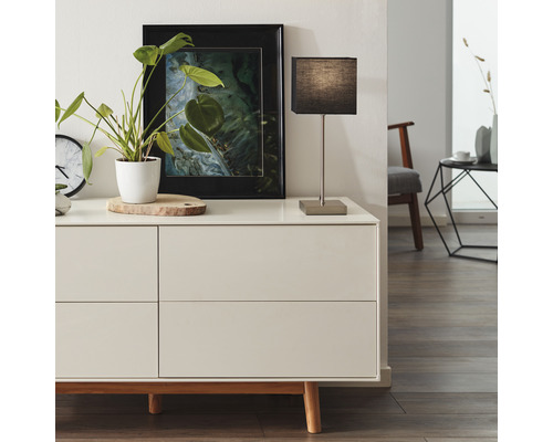 Tafellamp, 1-lichts, H 43 cm, Aglae antraciet/chroom