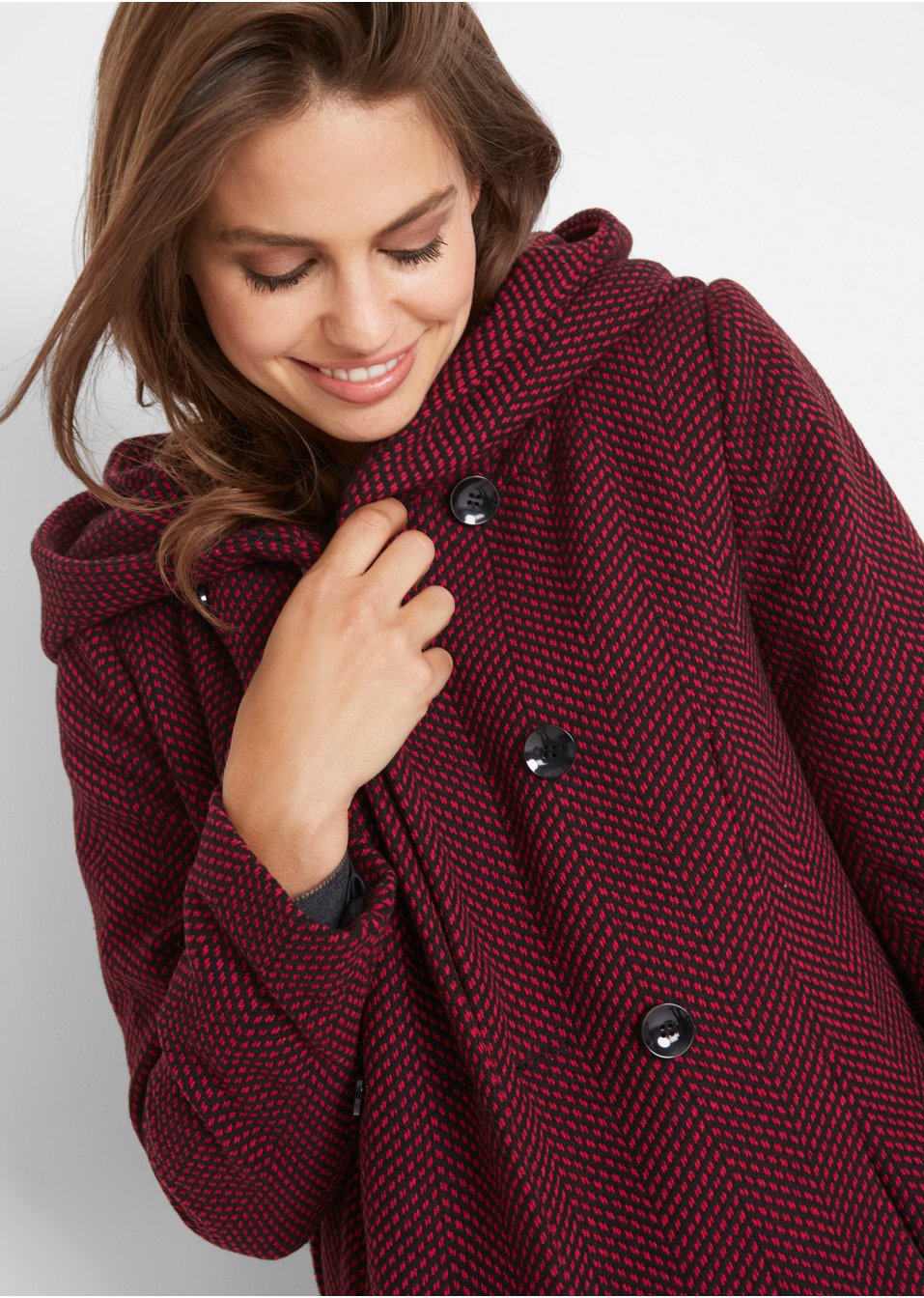 Manteau court à teneur en laine