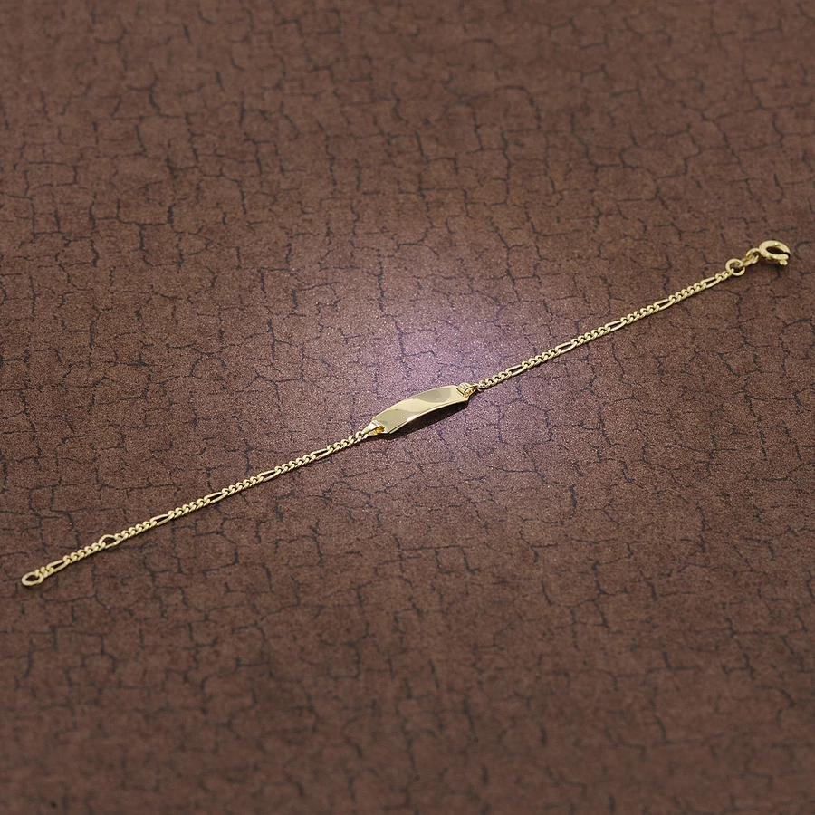 trendor Armband mit Gravur 585 Gold für Kinder Länge 14 cm gold