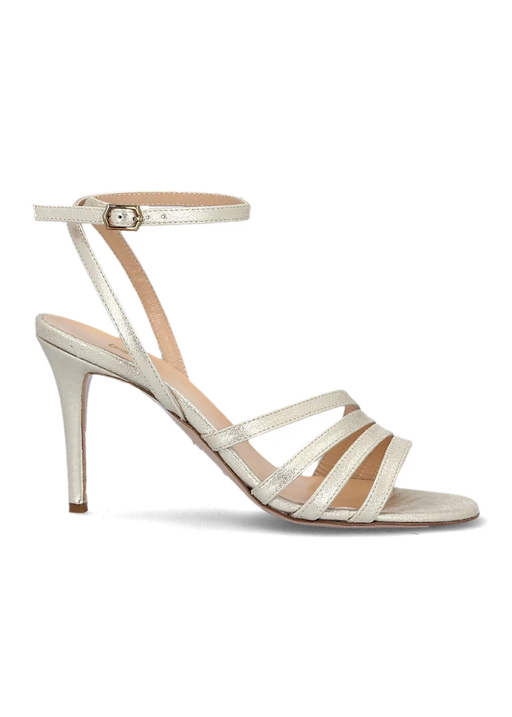 SANDALE MEG CUIR PLATINE