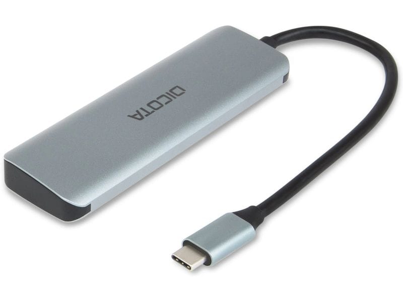 DICOTA USB-Hub USB-C 4-in-1 USB-Hub mit Hochgeschwindigkeits-Datenübertragung