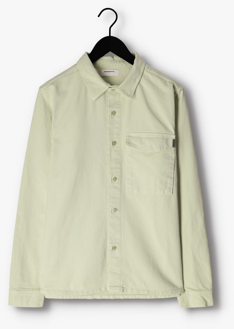 PUREWHITE groene purewhite overshirt twill overshirt with big pocket at chest