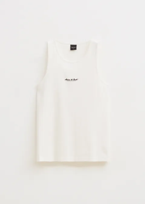 Singlet met rib off-white (WIT.O)