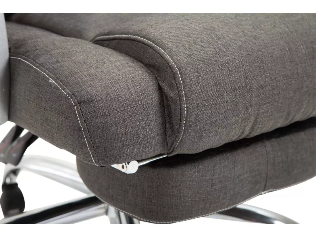 Chaise de bureau - Tissu & Métal chromé - Gris foncé - Pacific