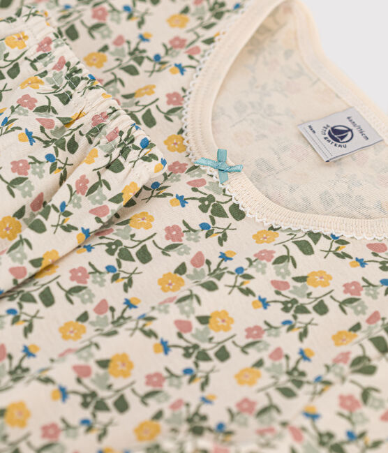 Pyjama en coton imprimé motif fleurs enfant