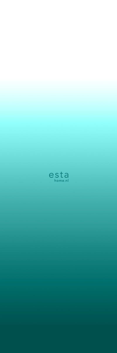 ESTAhome Fotobehang Dip-Dye Patroon Turquoise en Wit - 100 x 279 cm - 158820