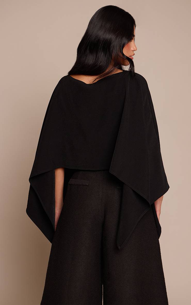 Noir Haut Style Cape Tissé