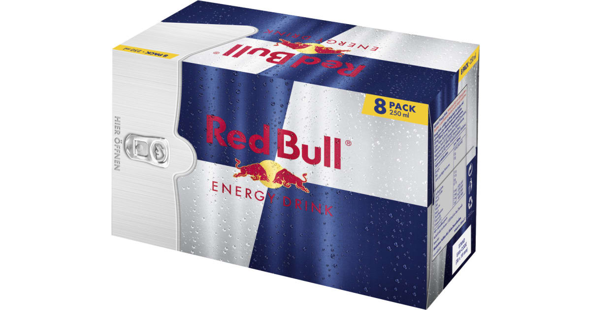 Red Bull Energy Drink Tray 8x 0,25 Liter Dose (Einweg)